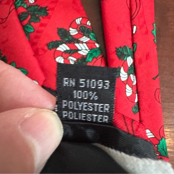 Hallmark Tie Red Green Christmas Xmas Yuoe Tide Greetings Holiday Festive Mens - Picture 5 of 8
